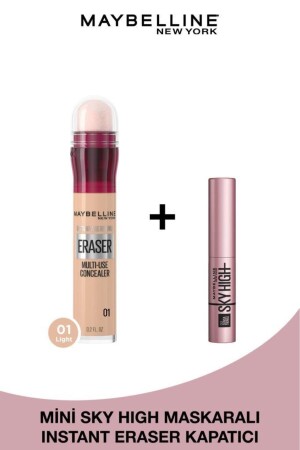 Instant Anti Age Eraser Concealer - 01 Light & Mini Sky High Mascara 4. 5ML - Maybelline New York