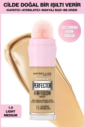 Instant Perfector Glow 4 Effects in 1 Foundation - 1. 5 Light Medium - Maybelline New York