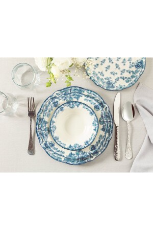 Intense Porselen Yemek Takımı 24 Parça 6 Kişilik Mavi 10040194 - English Home