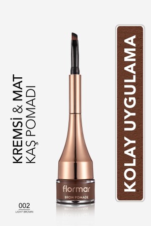 Intensely Pigmented Permanent Eyebrow Pomade - Brow Pomade - 002 Light Brown - 8690604572199 - Flormar