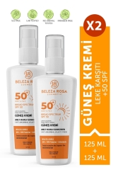 Intensive Anti-Blemish 2 Pack 125ml SPF 50 Sunscreen Illuminator High Protection BELEZA ROSA008 - BELEZA ROSA