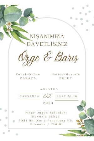 Invitation - Wedding Invitation - Wedding Invitation - Engagement Invitation (50 PCS) Envelope Included - By Taşci Design