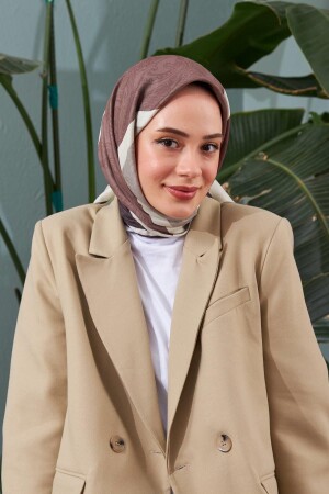 Ipekhan Ethnic Pattern Series Brown Soft Scarf 1127-05 - İpekhan