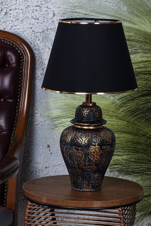 Ireen Handgefertigter Keramiklampenschirm Gold-Schwarz Srmk-53 - Hmydesign