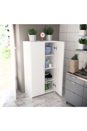 Irmak Multi-Purpose Cabinet with 2 Doors and 4 Shelves Kitchen Shoe Rack Clothes Food Pantry Hall Bathroom Cabinet TYC00467894029 - IRMAK DÜNYASI