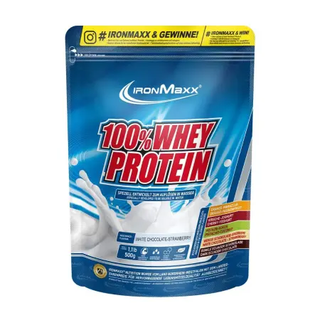 Ironmaxx 100% Whey Protein (500 g, Strawberry White Chocolate) - Ironmaxx