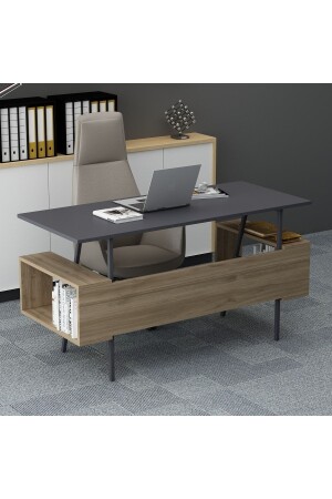 Irony Maxi Office Desk Anthracite Walnut 40012 - lagomood