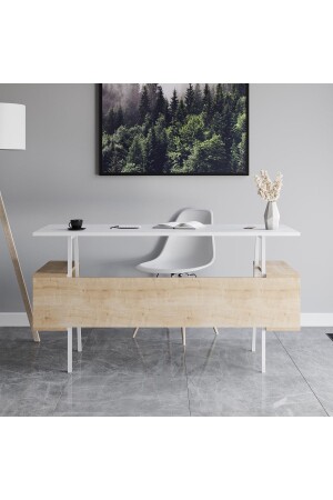 Irony Maxi Office Desk White Oak 40012 - lagomood
