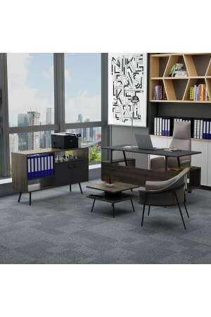 Irony Maxi Office Set Anthracite Walnut 15001 - lagomood