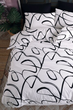 Irregular 100% Cotton Ranforce Double Duvet Cover Set 200x220 CTNTIR20 - Cote Blanc
