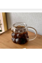 Isıya Dayanıklı Borosilikat Kulplu Boncuk Şekilli Bardak Kahve Ve Sunum Bardağı Pegahomeme - PEGA HOME