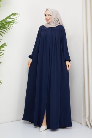 islamischer Hijab, Abaya, Joch, geraffter Voll-Hijab aus Medina-Seide - Serra Moda