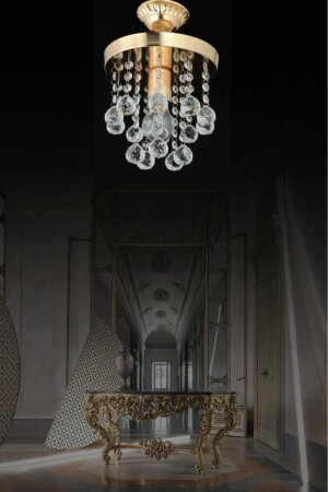 Istanbul Chandelier Biga Single Gold Stone Chandelier 160504000754 - İstanbul Avize