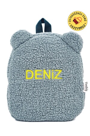 [İSTEDİĞİNİZ İSMİ YAZIYORUZ] - Teddy-Peluş Mint 0-8 Yaş - Kreş- Anaokulu Çocuk Sırt Çantası - Tosbiş