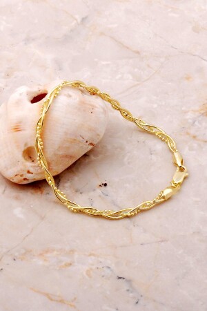 Italian Weave Gold Gilded Silver Bracelet 3707 - Sümer Telkari