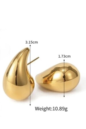 Italienische Bottega-Tropfenohrringe mit PVD-Beschichtung – Gewicht 4. 40 Gramm (3. 7CM/31MM) Ohrring001 - Parmoda