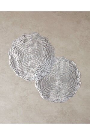 Ivory PVC 2-Piece Placemat Silver - English Home