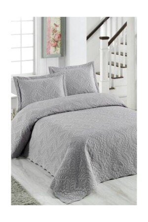Ivy Gray Double Quilted Bedspread - Houseofallto