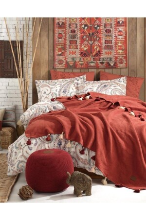 Iyi Geceler Istanbul Boho Chic Çift Kişilik Püsküllü Battaniyeli Nevresim Seti BOHOCHİC - Osmanlı Home Concept