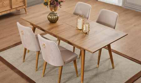 Izmit Walnut Table Set - Cadde Yıldız