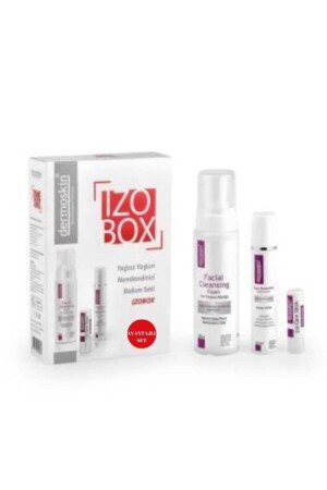 Izobox Care Set Face Washing Foam 200ml Moisturizing Cream 50ml Lip Stick 3-9g - Dermoskin