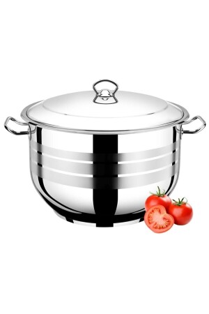 J131 30 Cm 11 Litre 304 Paslanmaz Çelik Büyük Derin Tencere Aşure Tenceresi 2107 576 - Genel Markalar