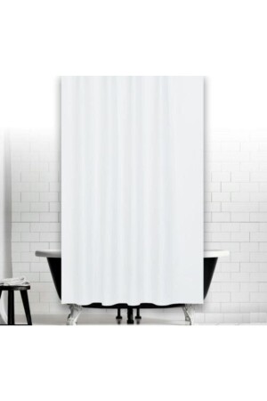 Jackline Bathroom Shower Curtain 0010 White Single Wing 1x120x200 BAPJAC0010BEYC120 - Zethome