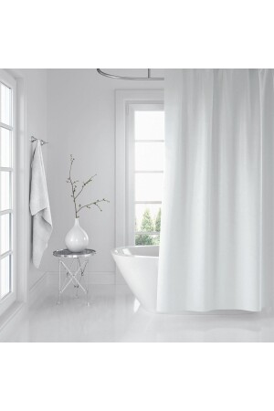 Jackline Bathroom Shower Curtain 0010 White Single Wing 240x200 BAPJAC0010BY240 - Zethome