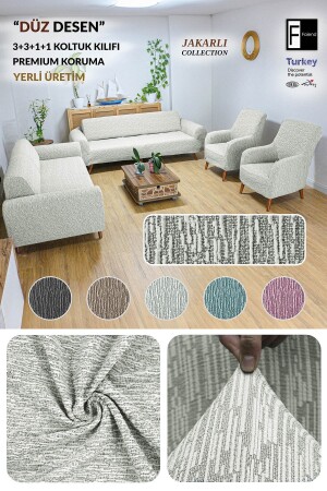 Jacquard 3 3 1 1 Stone-grey Elastic Sofa Cover Elastic Sofa Cover Sofa Cover Set - Faiend