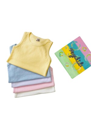 Jacquard Baby 5 Pack Snap Fasten Body Natural Ecru Newborn Undershirt Undershirt Set 4 Seasons Cotton - Miyakidsworld