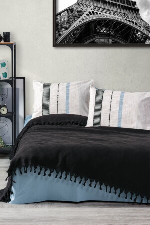 Jacquard Double Duvet Set Origin Black 3025p - Cotton Box