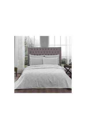 Jacquard Pique Set Madison Double Gray Elastic 230 Cm X 250 Cm 8682475076944 - Taç