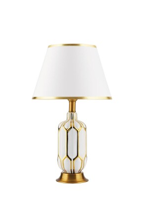 Janset White Ceramic Modern Living Room-Bedroom Design Lampshade 3874-1M-WH - Apliqa
