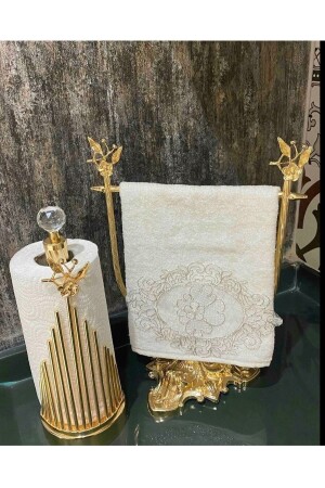 Japanese Rose Hand Towel Holder & Napkin Roll Set TOWEL HOLDER - İmren Collection
