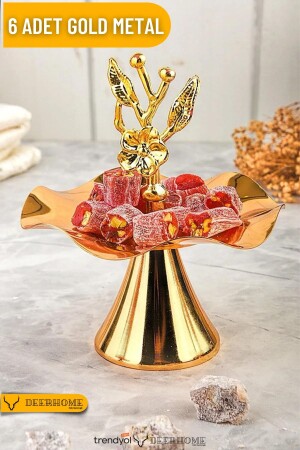 Japanische Rose Turkish Delight Bowl, Präsentationsschale, Treat Gold Coffee Side (6 Stück) Deerhomerose - Passionis
