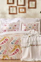 Jasmin Pudra %100 Pamuk Çift Kişilik Pike Nevresim Takımı 200.22.14.0029 - Karaca Home