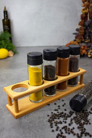 Jasmine 5-Piece Spice Set, 5-Piece Spice Set with Wooden Stand Jasmine 04 - KukiWood