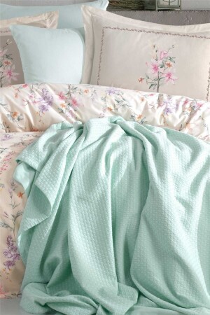 Jasmine Double Cotton Pique Duvet Cover Set - Mint TYC00434917870 - İyi Geceler İstanbul