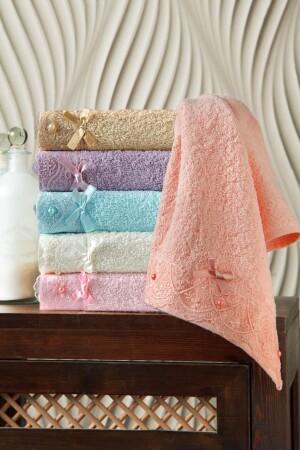 Jasmine Lace Guipure Set of 6 Kitchen Towels | - Kardelen