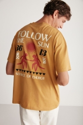 Jeff Oversize Sarı Tekli T-shirt JEFF01042023 - GRIMELANGE