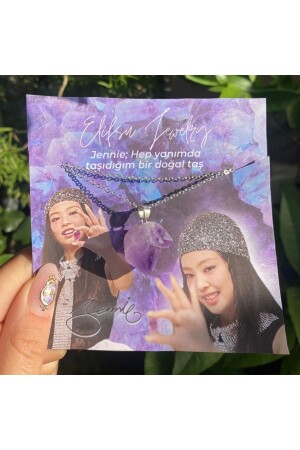 Jennie Amethyst Raw Natural Stone Necklace - Kpop - Elifsu Jewelry
