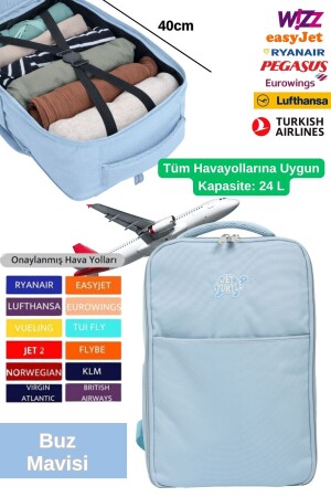 Jet Turtle Seyahat Sırt Çantası 40cm Pegasus, Wizz Air, Ryanair, El Valizi Koltuk Altı Valizi - Halal
