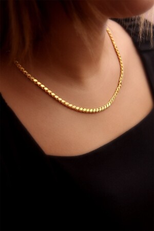 Jewelry Gold Plated Sequin Necklace Chain 0321412075412 - ELS SİLVER