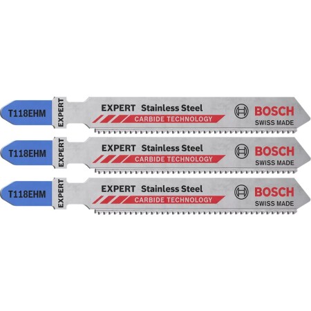 Jigsaw blade set BOSCH Expert Stainless Steel T 118 EHM, 3 pcs. - Bosch Accessories