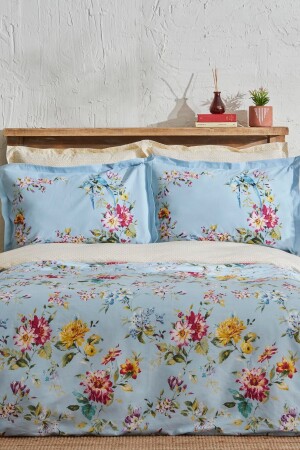 Jolie 100% Cotton Double Duvet Cover Set Blue - Karaca Home