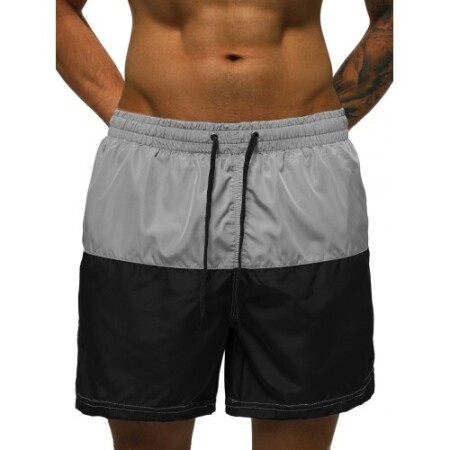 J.Style Men's Swim Shorts Grey Black HM065 - J.STYLE