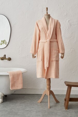 Judi Bademantel-Set aus 100 % Baumwolle, Größe S, Blush - Karaca Home
