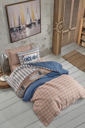 Jugendzimmer-Einzelzimmer-Komplettset Ocean Navy Blue 8680108053959 - Cotton Box
