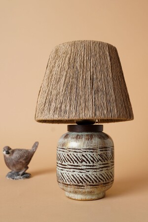 Juin Handmade Seramik Abajur Kahve - Hmydesign