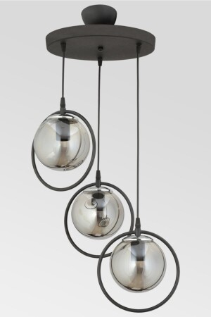 Julia 3-Piece Modern Smoked Globe Glass Pendant Lamp Chandelier TYC00398545974 - ESSLİGHT